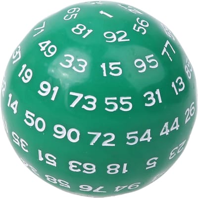 Dés en acrylique à 100 faces D100 pour jeu de rôle de table, jeu de bar, club, jeu de table, accessoires de jeu de société vert
