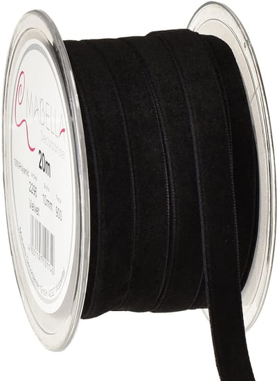 Fluwelen lint decoratief lint fluweel zwart 10mm 20m