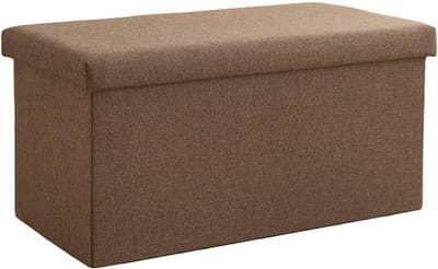 Opvouwbare Opbergbank - Ottomaanse Kruk - Ruimte Besparen - Grote Capaciteit - 60 x 36 x 36cm - Koffie Kleur
