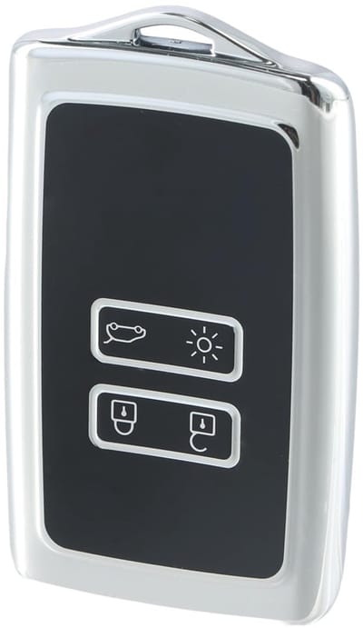 Dailygoods - Autosleutelhoes voor Renault Zilver TPU Sleutelhoes met 4 Knoppen