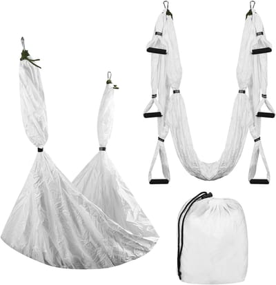 Aerial Yoga Hangmat - Fitness Swing - Lucht Fitness - Hoge Draagkracht - 250x150cm - Wit