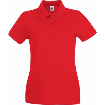 Fruit Of The Loom Vrouwen Dames-Fit Premium Poloshirt Met Korte Mouwen (Rood)
