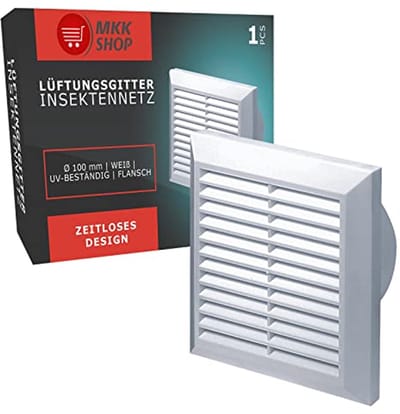 Ventilatierooster 150 mm voor Binnen en Buiten - UV-bestendig, Weerbestendig met Insectennet