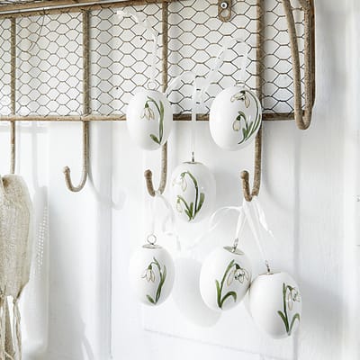 LOBERON Paasei set van 6 Willmare wit/groen