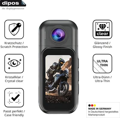 dipos – 4x Beschermfolie geschikt voor 7JI 32266 Körperkamera 4K | Krasbestendige & heldere Screenprotector Ultra-Thin