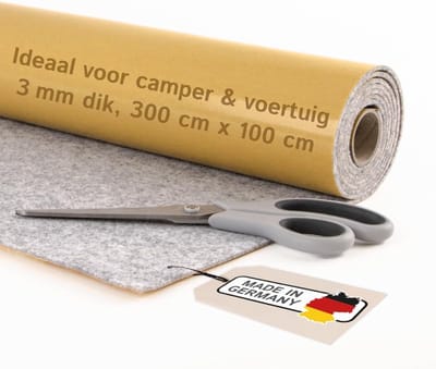 Zelfklevend Vilt - Naaldvilt Isolatie - Camper Inrichting - Flexibel en Isoleren - 300 x 100 cm - Zilvergrijs