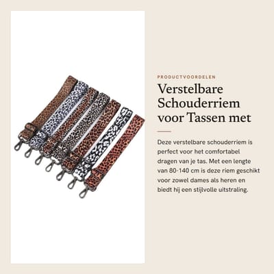 Dailygoods- Schouderriem Verstelbaar 80-140 cm - Brede Tasriem - Karabijnhaak - Schouderband voor Dames/Heren - Duurzaam Nylon - Comfortabele Pasvorm