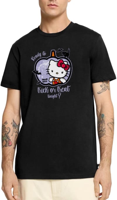 Hello Kitty Halloween Trick Of Treat Premium T Shirt Heren