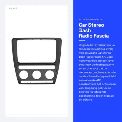 Dailygoods- Radiofascia Geschikt voor Skoda Octavia 2004-2010 - Auto Radio Frame - ABS Materiaal - Console Beugel - Stabiele Prestaties - Beschermt tegen Krassen - Autostereo