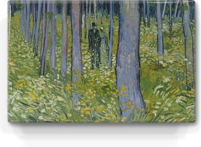 Vincent van Gogh - Kreupelhout met twee figuren - Vincent van Gogh - 30 x 19,5 cm - Niet van echt te onderscheiden schilderijtje op hout - Mooier dan een print op canvas - Laqueprint.