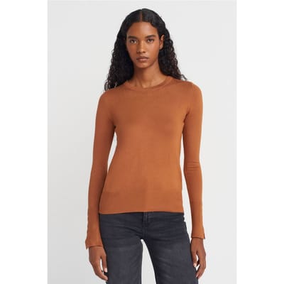 Geribbelde Crew Neck Slim Fit Trui
