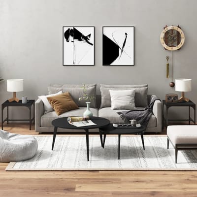 vidaXL - Bijzettafels - 2 - st - 40x40x35 - cm - bewerkt - hout - zwart