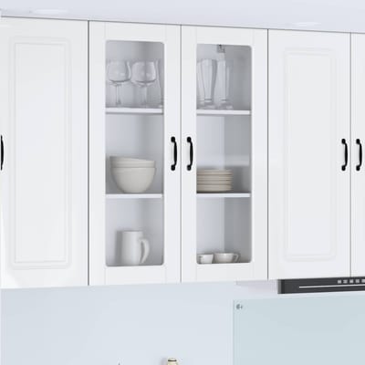 vidaXL - Wandglas - Kasten - PORTO - Hoogglans - wit - 80 - x - 31 - x - 100 - cm