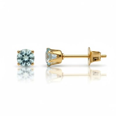 Aramat Jewels | Oorbellen | Zirkonia Oorbellen Lichtblauw – 4mm – RVS | | | |4mm | Staal | Kinderen, Volwassenen | Verkleurd niet