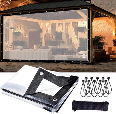 Transparant Zeil - Waterdicht Dekzeil - Tuin Beschermen - Extra Dik PVC - 5.18 x 6.4 Meter - Helder