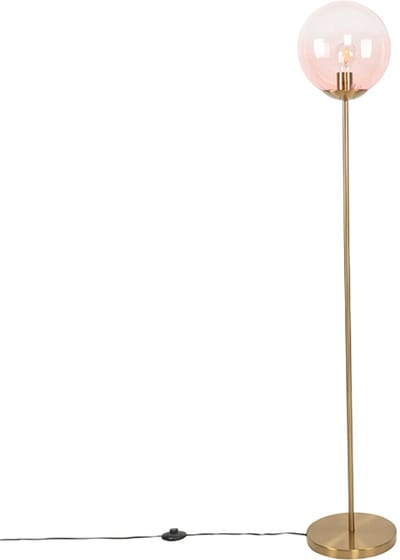 QAZQA pallon - Art Deco Vloerlamp | Staande Lamp - 1 lichts - H 1430 mm - Roze - Woonkamer | Slaapkamer | Keuken