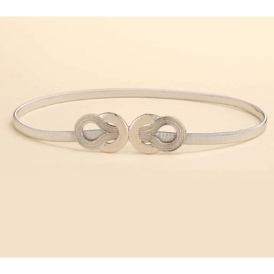 Gouden Ketting Riem Vrouwelijke Taille Verstelbaar Designer Riemen Voor Vrouwen Luxe Merk Punk Jurk Elastische Tailleband 64cm beige