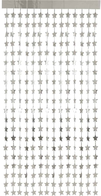 Folat - Deurgordijn Folie Sterren Zilverkleurig (2x1 m)