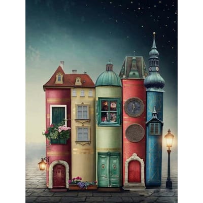 5D Diy Daimond Schilderen Kruissteek Magisch Huis 3D Diamantborduurwerk 20X30CM gray
