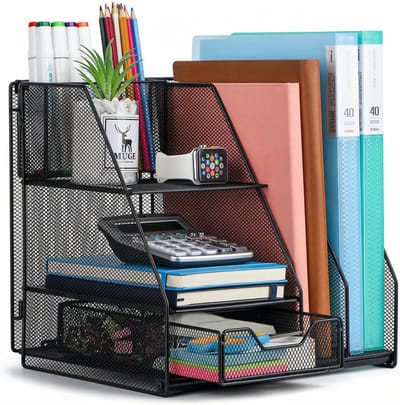 Bureau Organizer - Opberger Bureau - Kantoor Organiseren - Met Lade en Houders - Niet gespecificeerd - Zwart