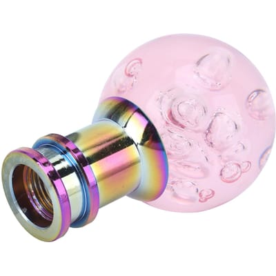Handgeschakelde Pookknop Pook Roze Kristallen Bubbel met 3 Draadadapters Universeel white