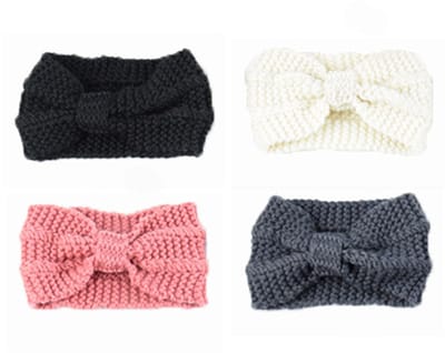 longziming -Set van 4 Dames Winter Hoofdbanden – Gebreide Hoofdbanden voor de Winter, Oorwarmers voor Dames – Zwart, Offwhite, Donkergrijs en Blush Pink