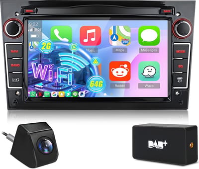 Hexinex Autoradio - Geschikt Voor Opel Astra H Corsa C/D Meriva Zafira B - 2GB + 64GB - Draadloos Apple Carplay & Android Auto - 7-inch Touchscreen - GPS-Navigatie - Bluetooth & Wifi - Achteruitrijcamera DAB+