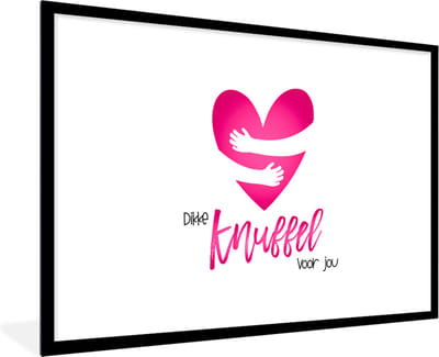 Fotolijst incl. Poster - Beterschap - Quotes - Knuffel - 120x80 cm - Posterlijst