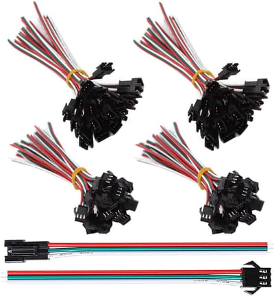 Allecta - 30 Paar 3-Pins Mannelijke en Vrouwelijke JST SM Connectoren met EL-Draadkabel - Adapter voor LED-verlichting - 150 mm Kabellengte