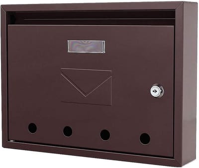 Imola Steel Front Loader Letter Box - Brown 4566 met beveiligingsslot