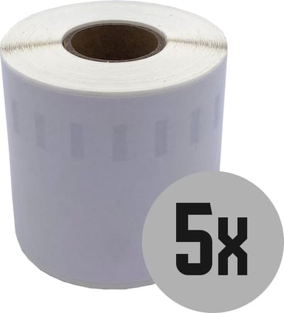 DULA Dymo Compatible labels - Wit - 99019 - S0722480 - Brede orderneretiketten - 5 rollen - 59 x 190 mm - 110 labels per rol