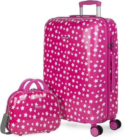 Kinderkoffer - Reiskoffer Trolley - Vakantie Voorbereiden - Sterk Polycarbonaat Materiaal - 55 cm - Met Sterrenprint