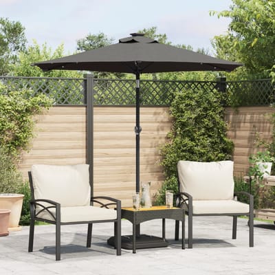 vidaXL - Parasol - met - stalen - paal - 225x225x212 - cm - antracietkleurig