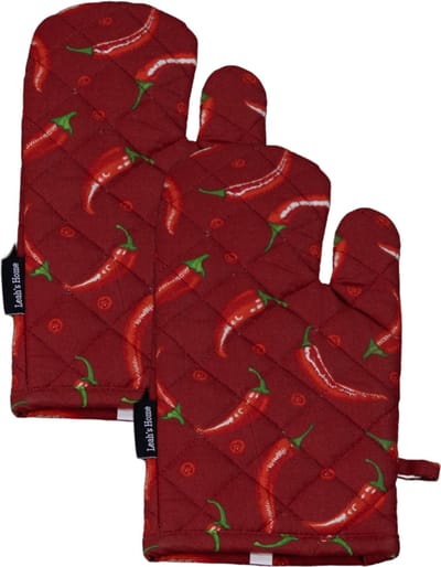 Ovenwanten - 2 Stuks - Comfort Grip - Machine wasbaar - Cadeau voor haar - Hete peper