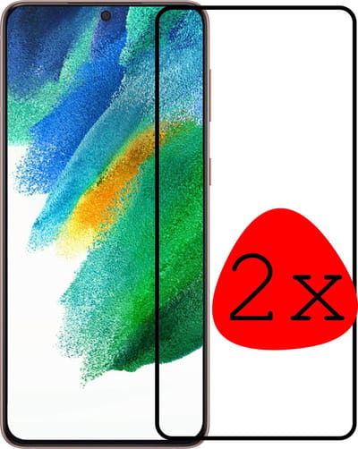 Screenprotector - 2 Stuks Geschikt voor Samsung Galaxy S21 FE - Full Cover - Beschermglas - Gehard Glas - Tempered Glass - Screen Protector