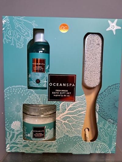 geschenk set ocean spa fresh breeze bath gift set - douche gel - zee zout zcrub - puimsteen -