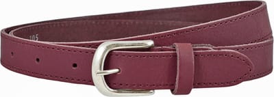Landley Bordeaux Dames Riem Leer - Rondom Gestikt - Damesriem - Breedte 2,5 cm - Bordeaux Rood - Lengte totaal 100 cm / Riemmaat 85