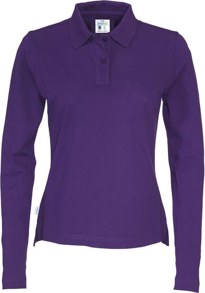 Cottover POLO PIQUE LONG SLEEVE LADY - GOTS GECERTIFICEERD 141017 - Paars - S