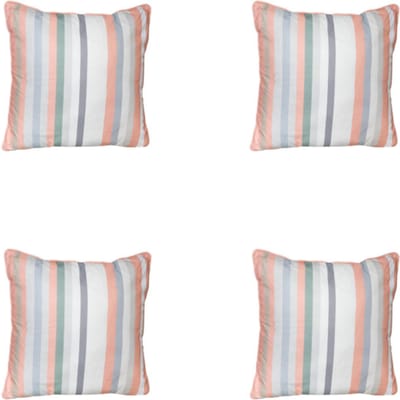 Madison - Sierkussen Righe salmone - Ca. 50x50 cm - Set van 4