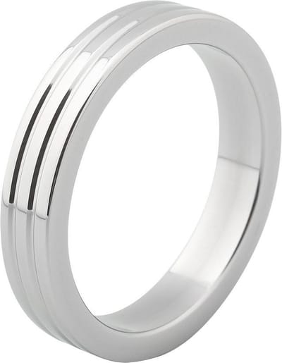 Banoch - Cockring flat ribbed metal - ∅ 45 - 10 mm breed - 5 mm dik - metaal | penisring