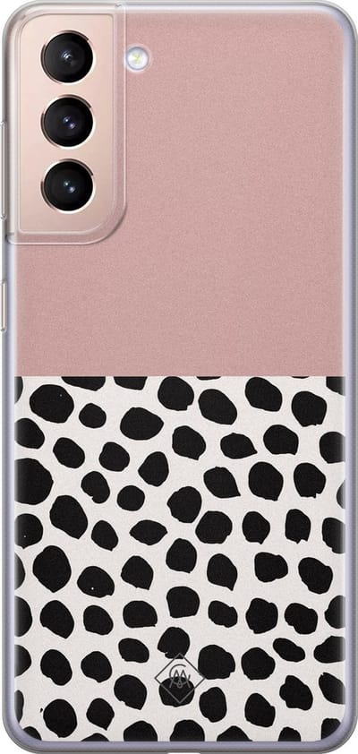 Casimoda® hoesje - Geschikt voor Samsung S21 Plus - Stippen roze - Backcover - Siliconen/TPU - Roze