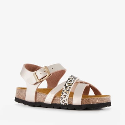 Hush Puppies meisjes sandalen met panterprint details goud - Maat 30