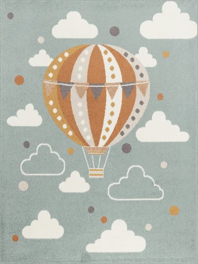 SURYA Monty wolken heteluchtballon kinderkamer vloerkleed meerkleurig blauw