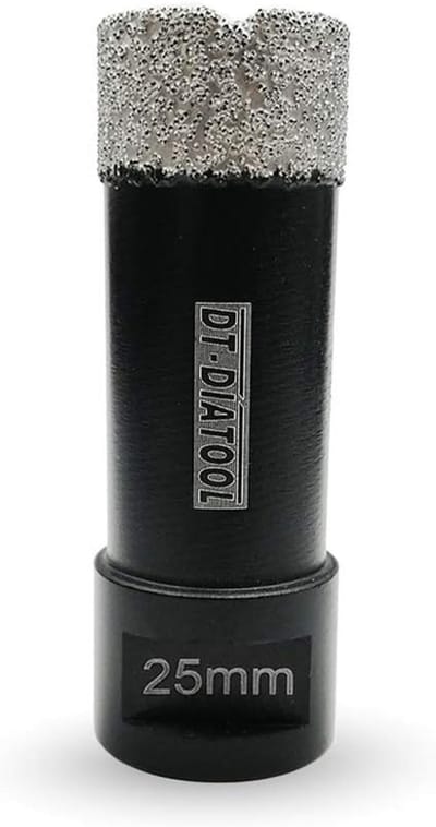 Diamantboor - Droogboor Tegel - Boren in Steen - Vacuüm Gesoldeerd - 25 mm - Zwart