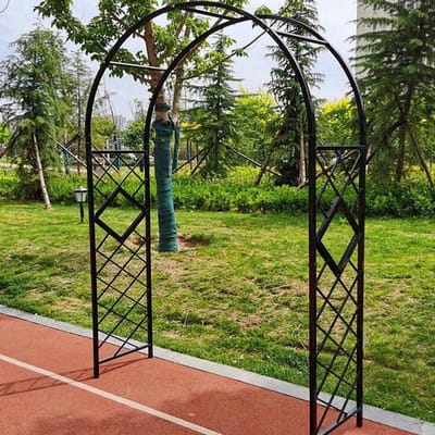 Tuinboog Metaal - Rozenprieel Pergola - Klimplanten Ondersteunen - Weerbestendig Frame - 140-340 cm - Zwart