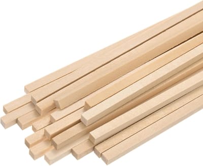 20 Stuks Houten Vierkante Dowel Stokken van 30cm, Onbewerkt Hout voor Creatieve Klussen, DIY Projecten en Modelbouw