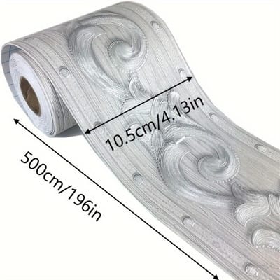 1 autocollant 3D en forme de ligne de taille flottante, autocollant, décoration murale, étanche, pour salon, salle de bain, cuisine, comptoir 1pc white