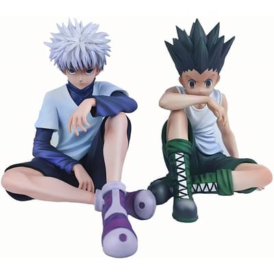 Anime Killua Zoldyck Figuur 12cm Zittend PVC Verzamelbaar Model Speelgoed Cadeaus voor Fans Actie GON FREECSS 12cm gray