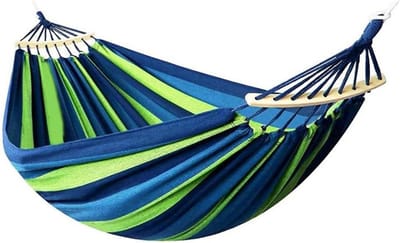 Tuin hangmat - Katoenen schommel - Buiten relaxen - Anti-rollover ontwerp - 280 x 150 cm - Blauw