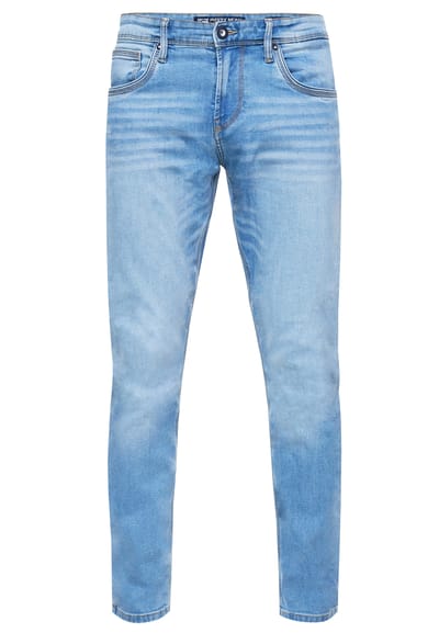 Lichtblauwe gebruikte jeansbroek "MELVIN" Slim Fit katoen-stretch
